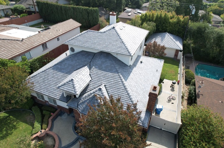 Synthetic slate roof installation in Arcadia, CA by Green Ladder Roofing, a GAF Master Elite roofing contractor
