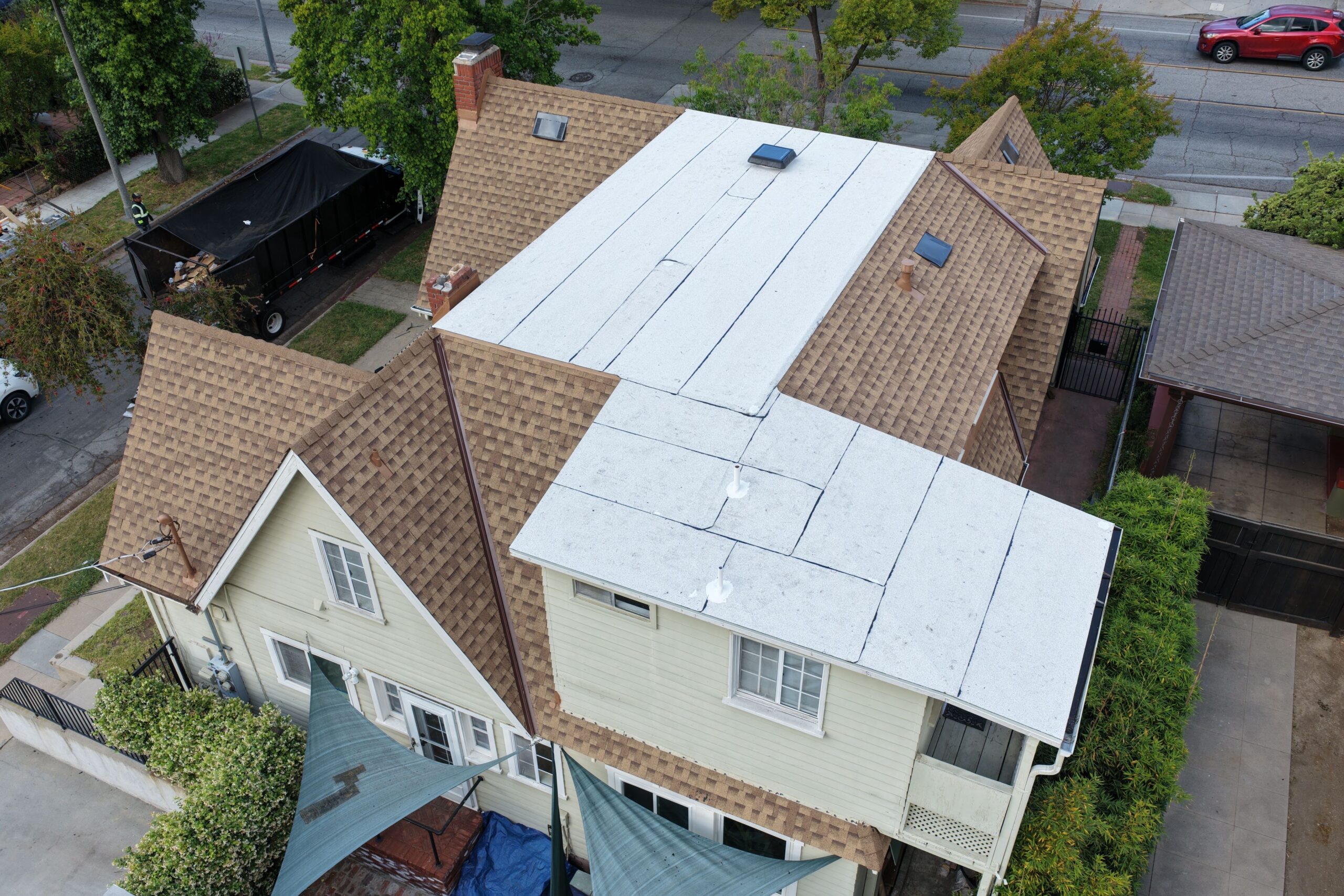 Asphalt shingle roof installation in Glendale, CA by Green Ladder Roofing, a GAF Master Elite roofing contractor