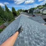 Finished shingle roof over the foothills
