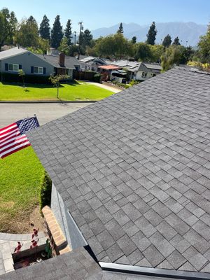 Asphalt shingle roof installation in Monrovia, CA by Green Ladder Roofing, a GAF Master Elite roofing contractor