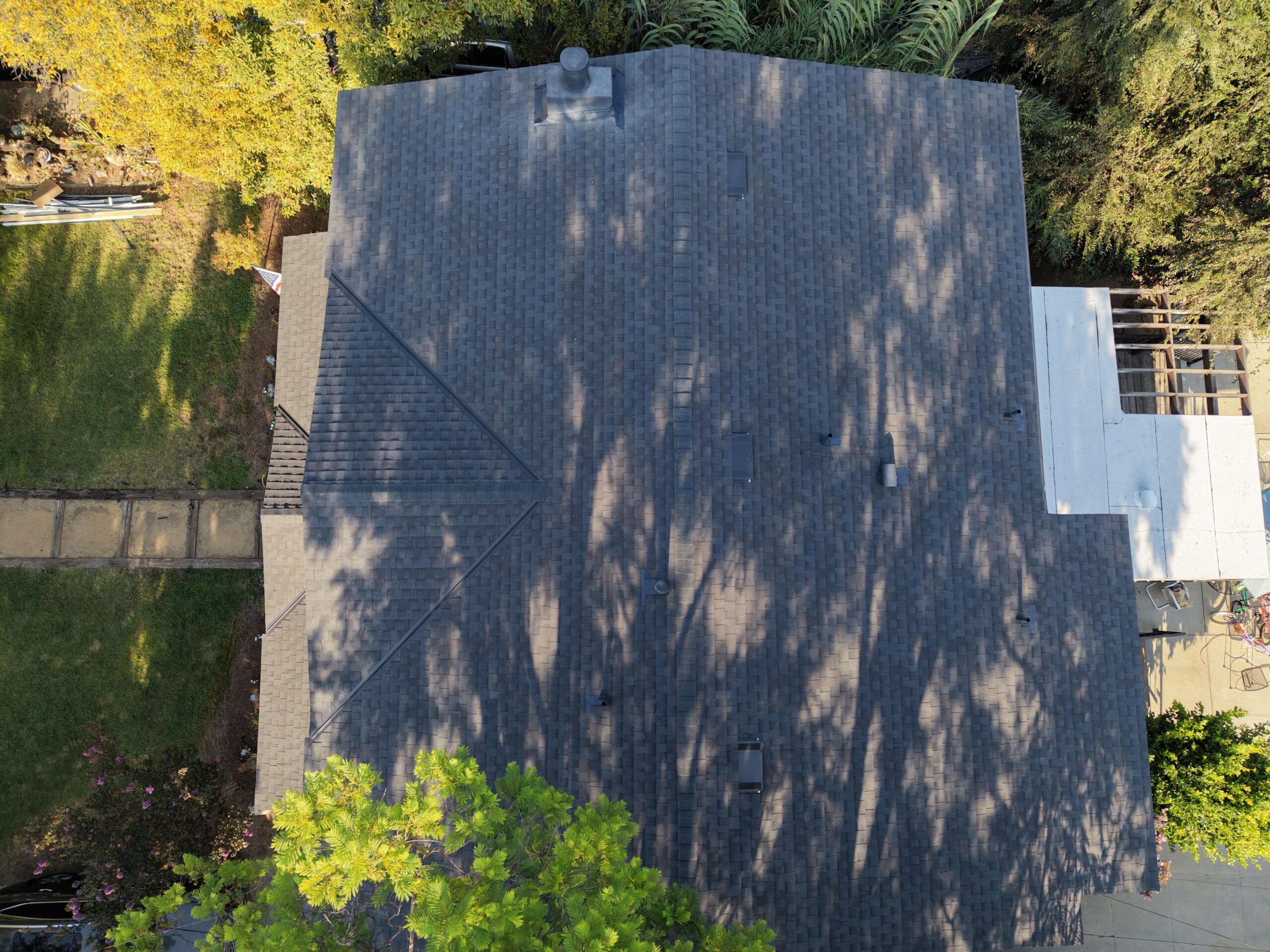 Asphalt shingle roof installation in Pasadena, CA by Green Ladder Roofing, a GAF Master Elite roofing contractor