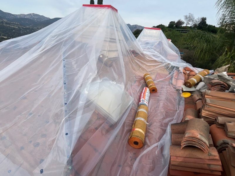 Tile roof underlayment and waterproofing on a foothills home