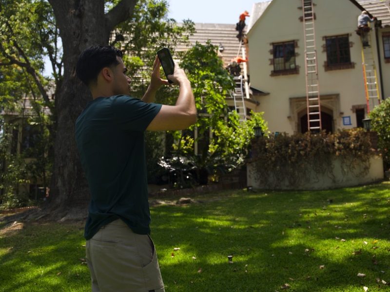 Green Ladder Roofing team documenting a historic home roof replacement in Pasadena, a GAF Master Elite roofing contractor